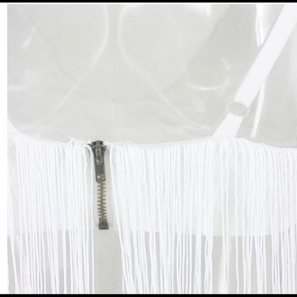 NEW! Host Pick! White Fringe Jumpsuit (Tassel) - Picture 6 of 8